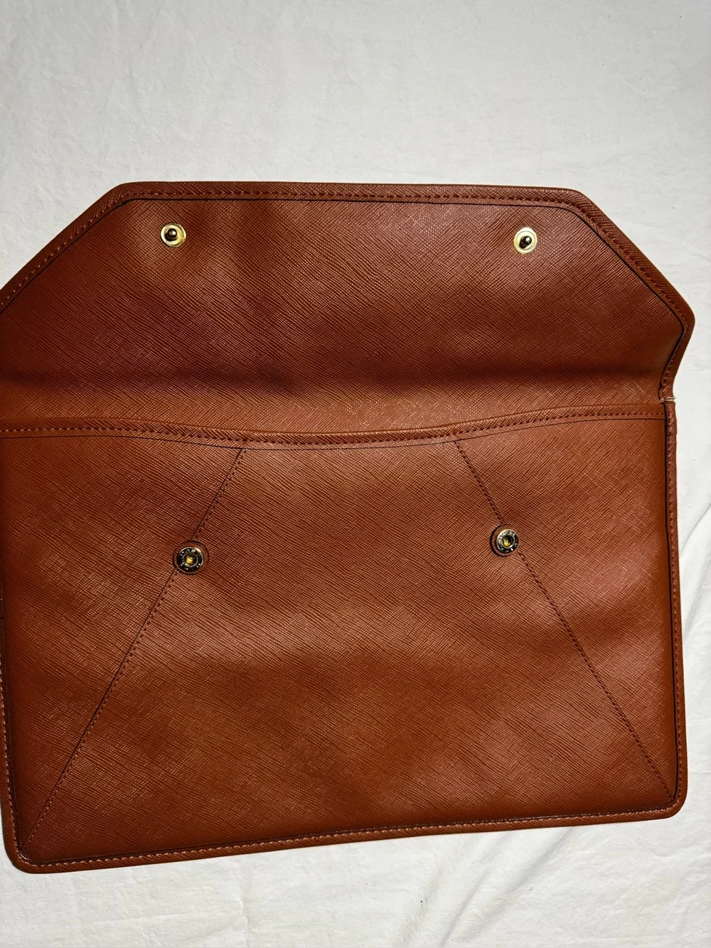 Michael Kors Brown Saffiano Leather Laptop Sleeve 11” 13” MacBook Air Tablet